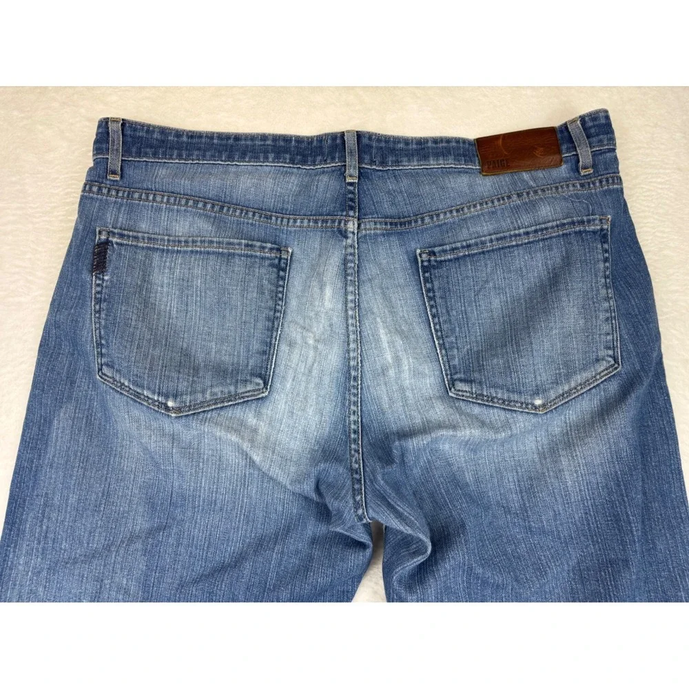 Paige Mens 36x33 Jeans Grungy Medium Blue Wash USA Made